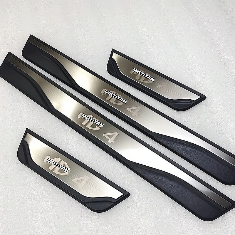 SUNQIQI Car Door Sill Protector For MG4 EV 2022-2025,Carbon Fiber Texture Threshold Sticker,Decoration Door Entry Guard Sill Protector Trim,Door Accessories