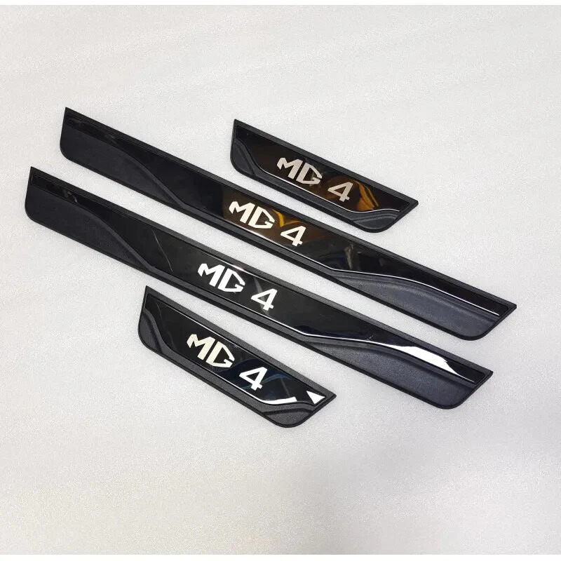 SUNQIQI Car Door Sill Protector For MG4 EV 2022-2025,Carbon Fiber Texture Threshold Sticker,Decoration Door Entry Guard Sill Protector Trim,Door Accessories