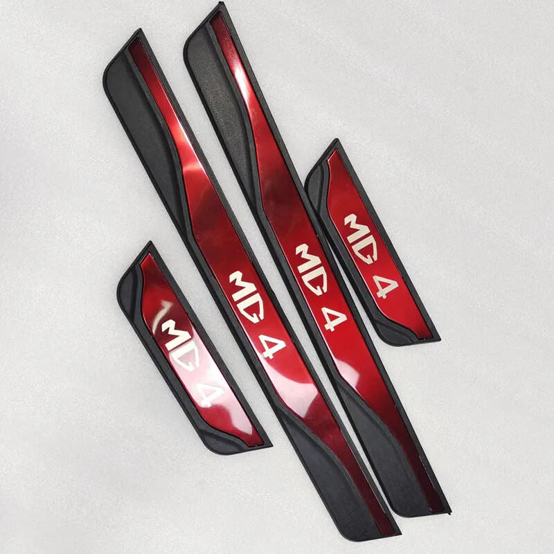 SUNQIQI Car Door Sill Protector For MG4 EV 2022-2025,Carbon Fiber Texture Threshold Sticker,Decoration Door Entry Guard Sill Protector Trim,Door Accessories