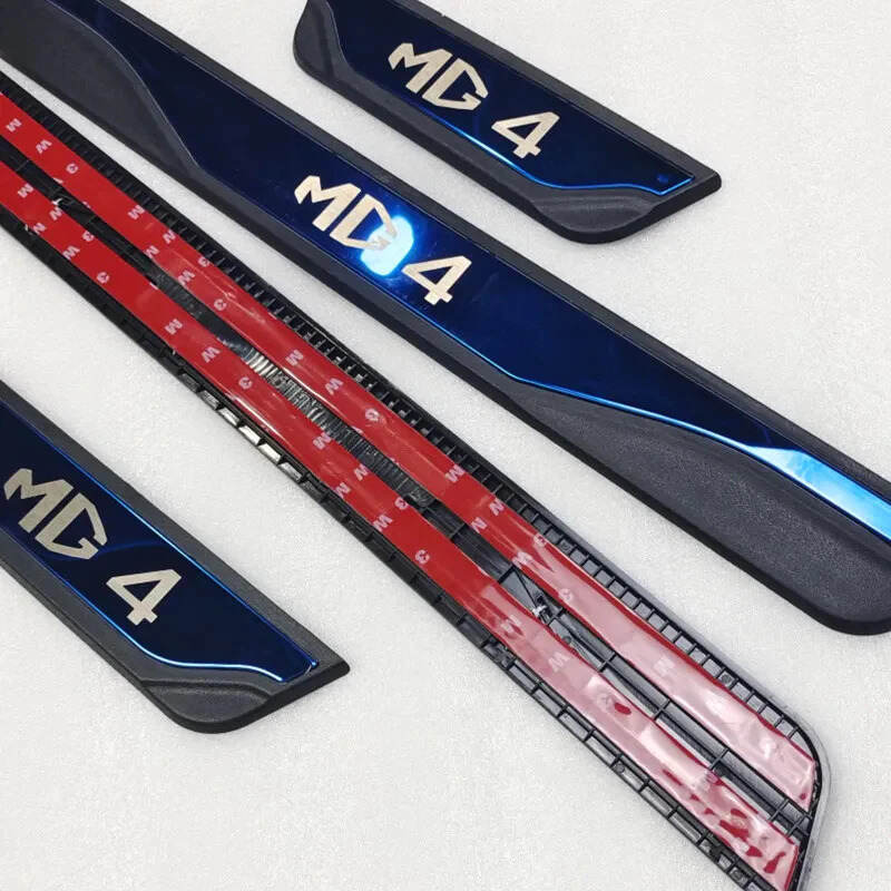 SUNQIQI Car Door Sill Protector For MG4 EV 2022-2025,Carbon Fiber Texture Threshold Sticker,Decoration Door Entry Guard Sill Protector Trim,Door Accessories